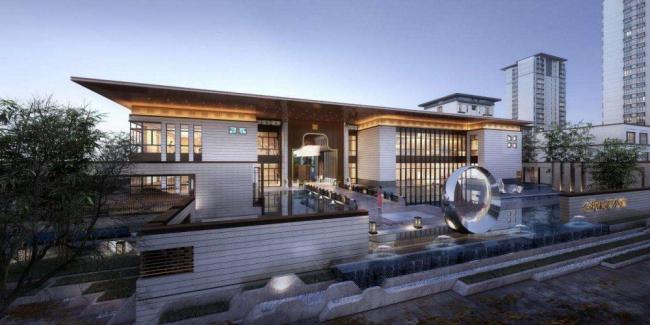 Sketchup住宅模型|多层住宅，新中式风格，居住建筑