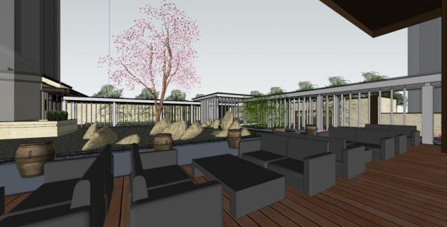 Sketchup商业模型|多层会所，商业建筑，现代风格