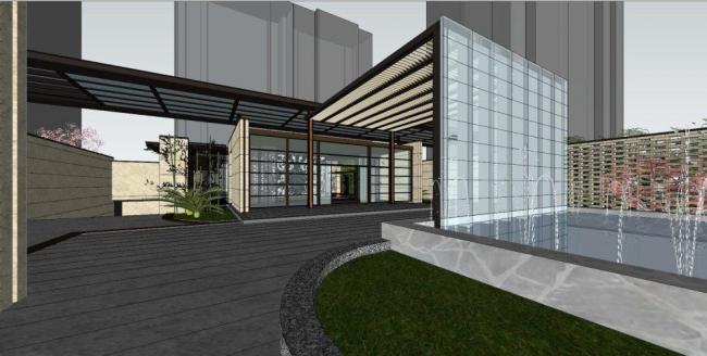 Sketchup商业模型|多层会所，商业建筑，现代风格