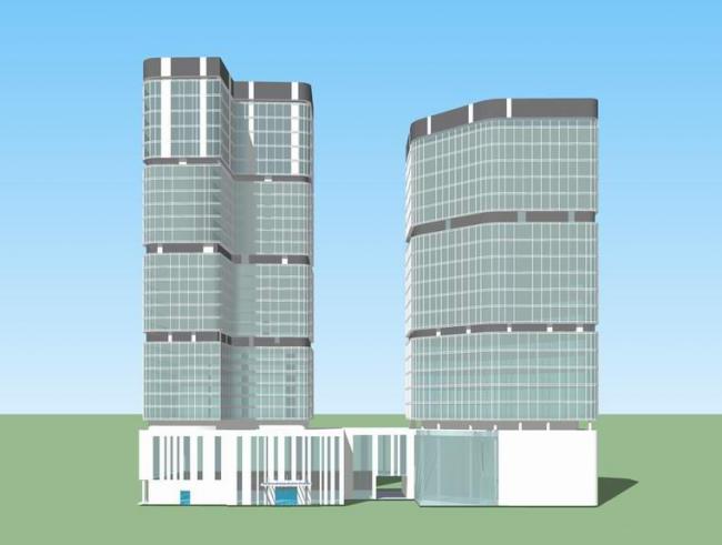 Sketchup酒店模型|高层办公楼，酒店， 现代风格