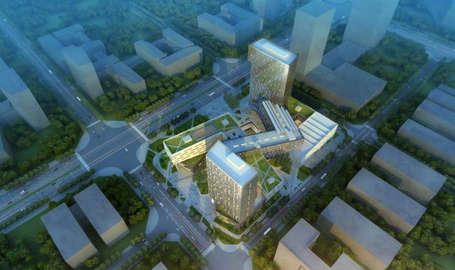 Sketchup综合体模型|多层高层混合，商业综合体，现代风格，商业裙房，酒店办公