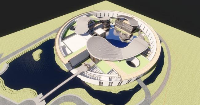 Sketchup学校模型|大学校园，教育建筑，学校，多层教学楼，现代风格