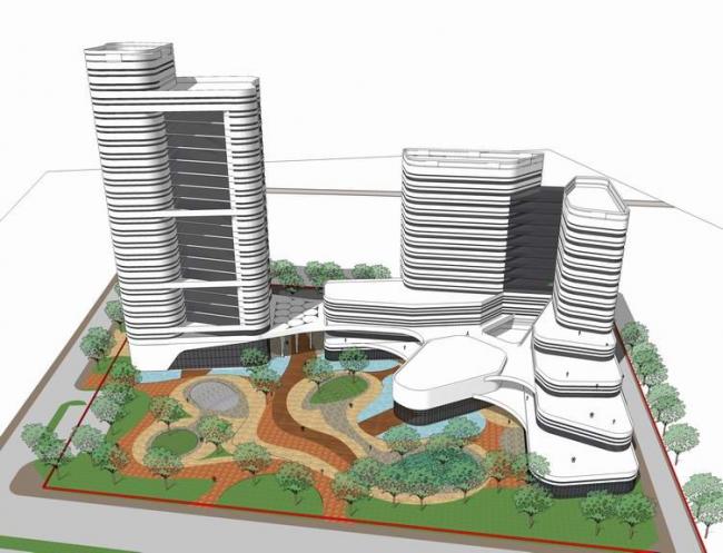 Sketchup酒店模型|多层高层混合，酒店，办公楼，写字楼，现代风格