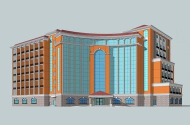 Sketchup酒店模型|多层酒店，新中式风格-BIM建筑网