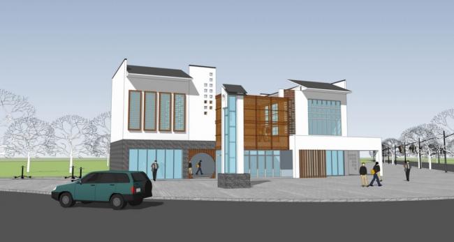 Sketchup商业模型|多层会所，商业建筑，新中式风格