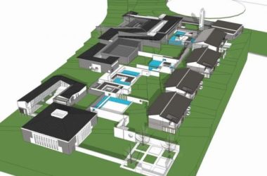 Sketchup办公模型|小型办公楼，低层办公楼，新中式风格，科研园区-BIM建筑网