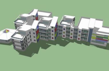 Sketchup学校模型|多层学校，幼儿园，教学楼，教育建筑，现代风格-BIM建筑网