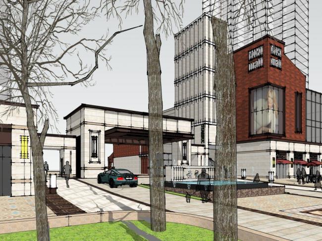 Sketchup商业模型|多层商业街，现代风格