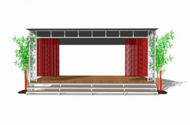 Sketchup小品模型|户外舞台，室外舞台，小剧场-BIM建筑网