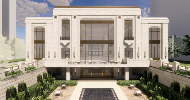 Sketchup商业模型|多层售楼处，商业建筑，新古典风格