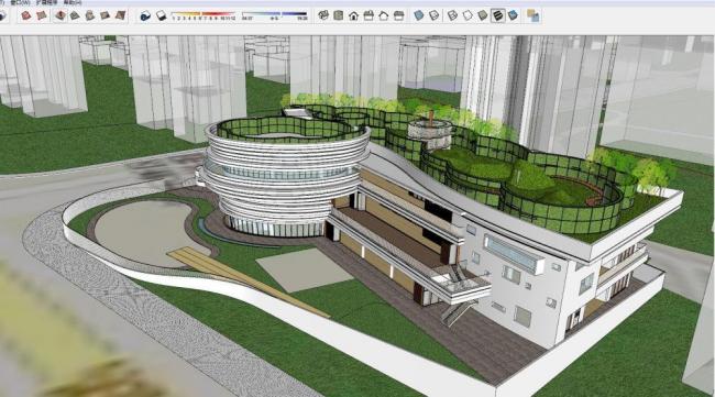 Sketchup学校模型|多层幼儿园，学校，教育建筑，现代风格
