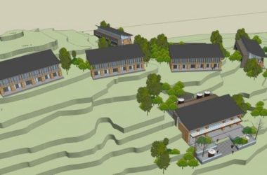 Sketchup酒店模型|山顶度假酒店群，新中式风格，多层酒店-BIM建筑网