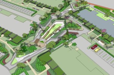 Sketchup景观模型|住宅小区景观，廊架坐凳，现代风格-BIM建筑网