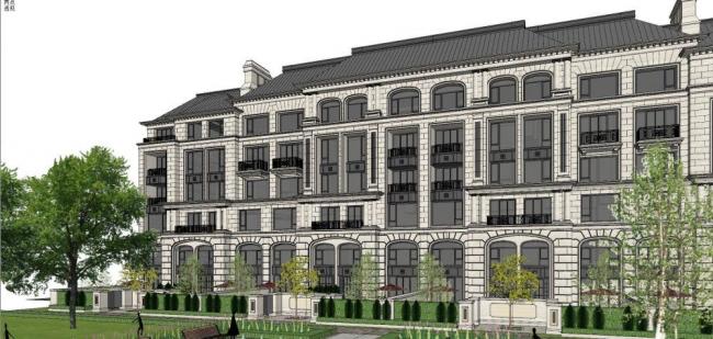 Sketchup住宅模型|多层住宅，花园洋房，居住建筑，古典风格