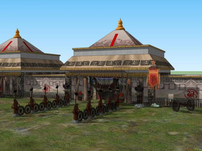 Sketchup古建筑模型|景观建筑，古典风格