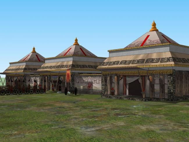 Sketchup古建筑模型|景观建筑，古典风格