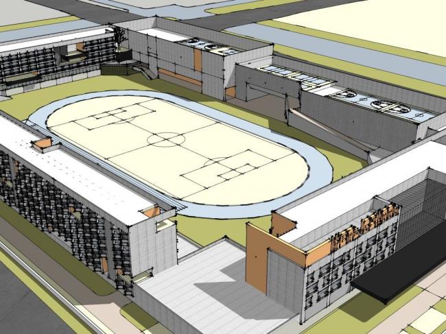 Sketchup学校模型|多层学校，教学楼，教育建筑，校园，现代风格