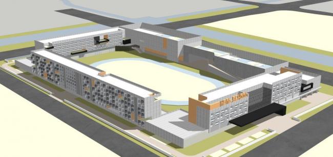 Sketchup学校模型|多层学校，教学楼，教育建筑，校园，现代风格