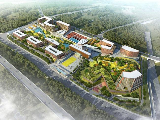 Sketchup文化模型|多层学校，教学楼，教育建筑，校园，现代风格