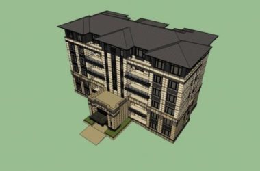 Sketchup住宅模型|多层花园洋房，居住建筑，新古典风格-BIM建筑网