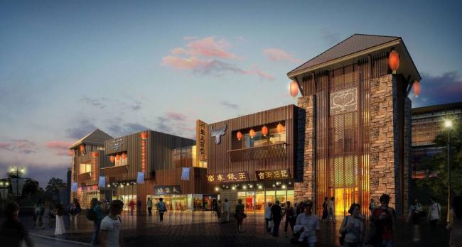 Sketchup商业模型|多层商业楼，商业建筑，中式风格