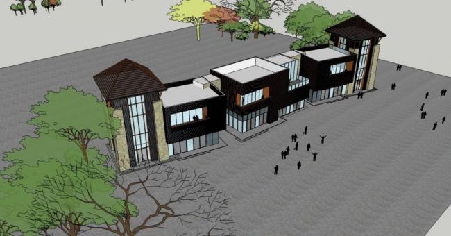 Sketchup商业模型|多层商业楼，商业建筑，中式风格