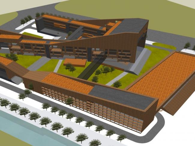 Sketchup学校模型|多层学校，教学楼，校园，现代风格，教育建筑