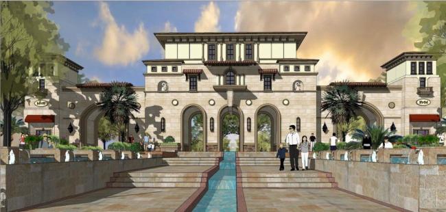 Sketchup景观模型|社区入口，古典风格，地中海，景观