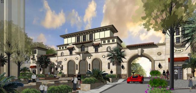 Sketchup景观模型|社区入口，古典风格，地中海，景观