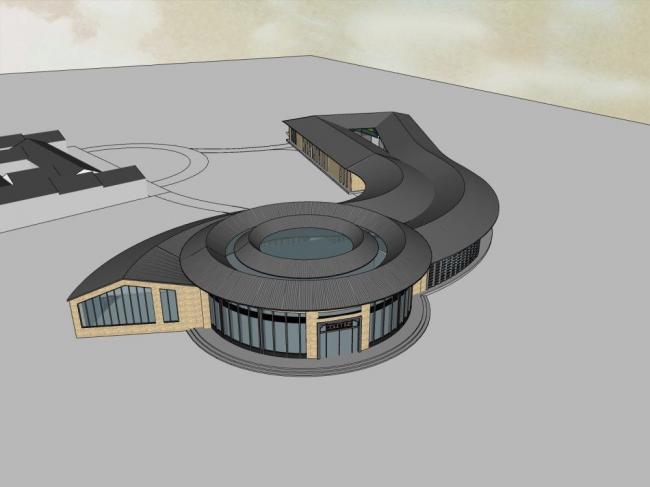 Sketchup车站路桥|多层客运中心，车站，新中式风格，交通建筑，市政设施