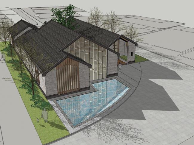 Sketchup商业模型|会所，商业建筑，新中式风格，娱乐休闲设施