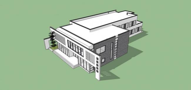 Sketchup商业模型|多层会所，商业建筑，新中式风格