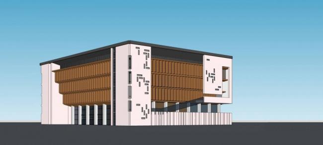 Sketchup文化模型|多层图书馆，文化建筑，新中式风格