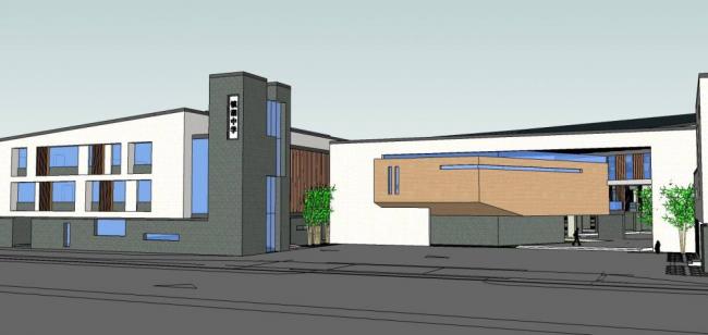 Sketchup学校模型|多层学校，教学楼，教育建筑，新中式风格