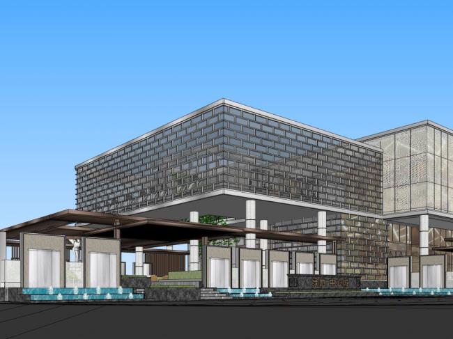 Sketchup商业模型|多层售楼处，商业建筑，现代风格