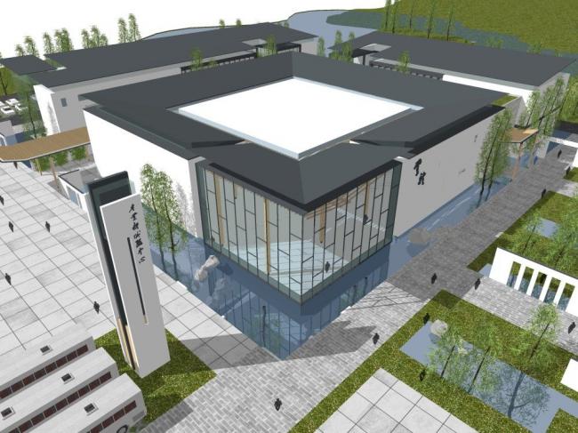 Sketchup商业模型|多层会所，商业建筑，中式风格