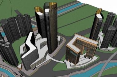 Sketchup综合体模型|超高层商业综合体，酒店办公，商场，商业裙房，现代风格-BIM建筑网