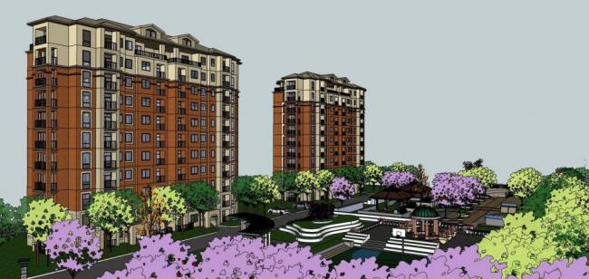 Sketchup住宅模型|高层住宅小区，景观，欧式，居住建筑