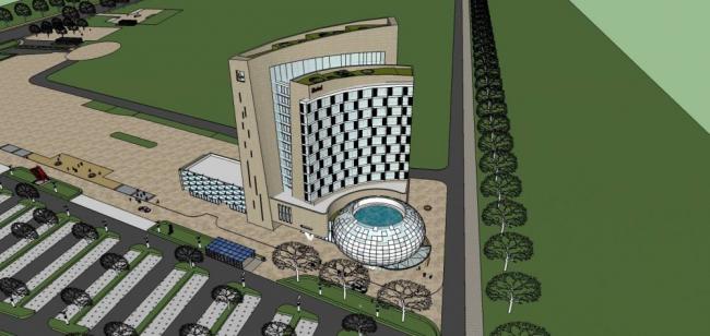 Sketchup酒店模型|高层酒店办公，现代风格