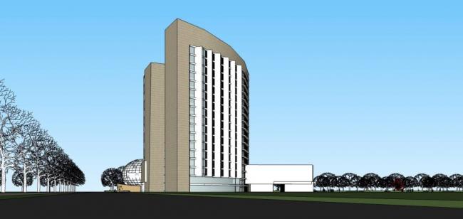 Sketchup酒店模型|高层酒店办公，现代风格