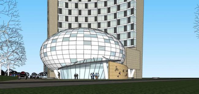 Sketchup酒店模型|高层酒店办公，现代风格