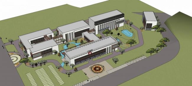 Sketchup医院模型|多层医院，医疗建筑，现代风格