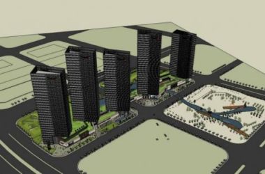 Sketchup综合体模型|大型商业综合体，高层酒店办公，商业裙房，现代风格-BIM建筑网