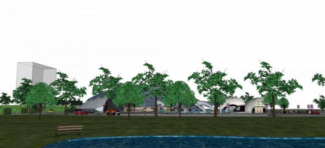 Sketchup文化模型|景观，城市小品，公园，水坝，现代风格，广场会馆，文化建筑