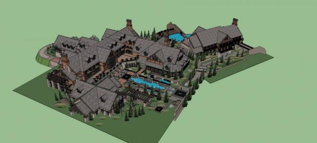 Sketchup酒店模型|多层度假酒店，英式，城堡式，星级酒店，古典风格