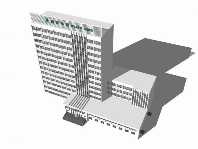 Sketchup办公模型|高层办公楼，写字楼，现代风格