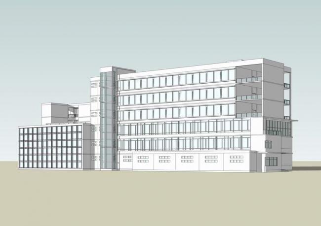 Sketchup办公模型|多层办公楼，现代风格