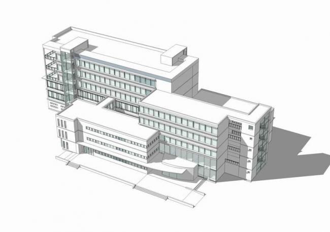 Sketchup办公模型|多层办公楼，现代风格