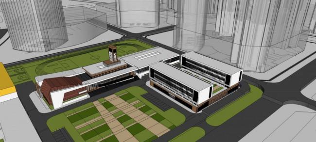Sketchup学校模型|多层小学，学校教学楼，现代风格，教育建筑