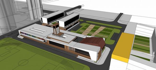 Sketchup学校模型|多层小学，学校教学楼，现代风格，教育建筑